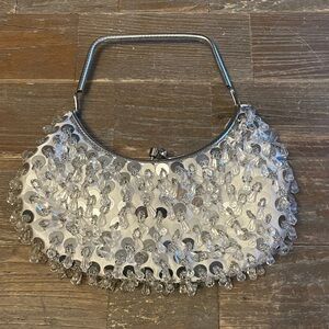 Vintage Seed Bead Satin Handbag🖤